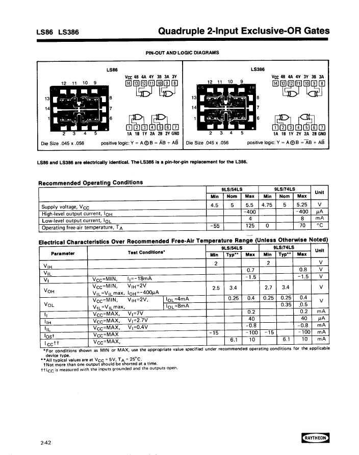 74LS86N,74LS86N pdf中文资料,74LS86N引脚图,74LS86N电路-Datasheet-电子工程世界