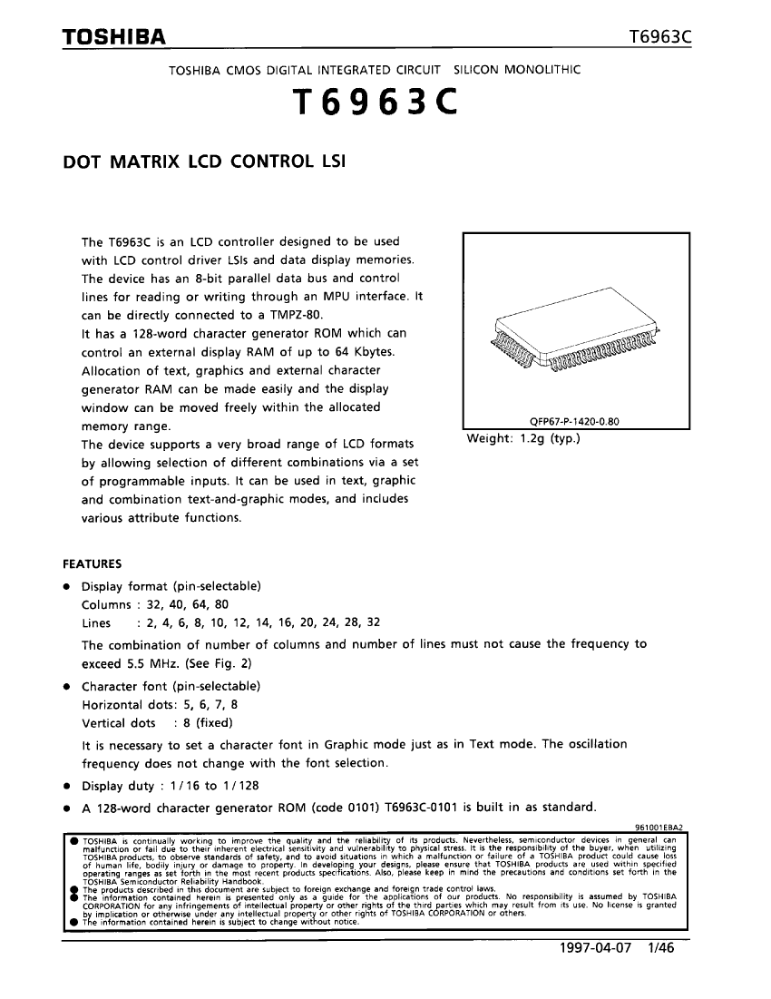 T6963C-0101,T6963C-0101 pdf中文资料,T6963C-0101引脚图,T6963C-0101电路-Datasheet ...