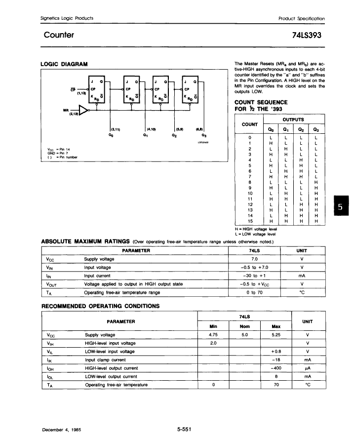 74LS393N,74LS393N pdf中文资料,74LS393N引脚图,74LS393N电路-Datasheet-电子工程世界