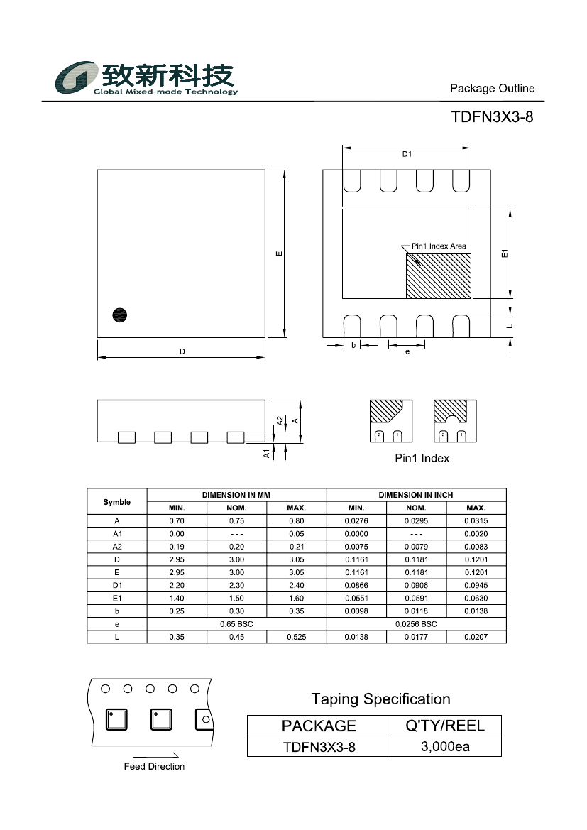 TDFN3X3-8,TDFN3X3-8 pdf中文资料,TDFN3X3-8引脚图,TDFN3X3-8电路-Datasheet-电子工程世界