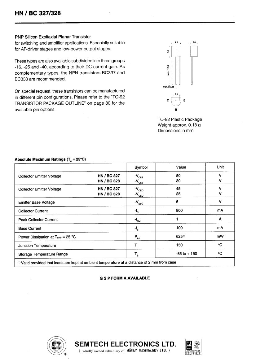 B327 Module BC327,BC327 pdf中文资料,BC327引脚图,BC327电路-Datasheet-电子工程世界